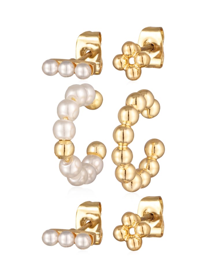 

Elli Серьги-шарики из латуни в золотом исполнении