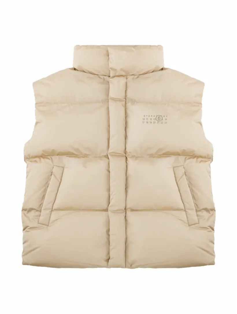 

Стеганый жилет с логотипом MM6 MAISON MARGIELA, бежевый