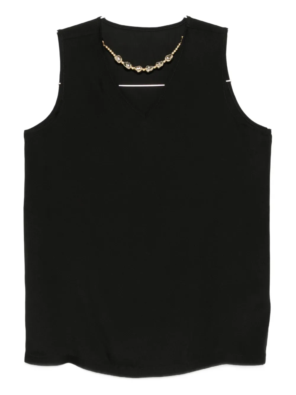 

Атласный топ с V-образным вырезом Fabiana Filippi, синий