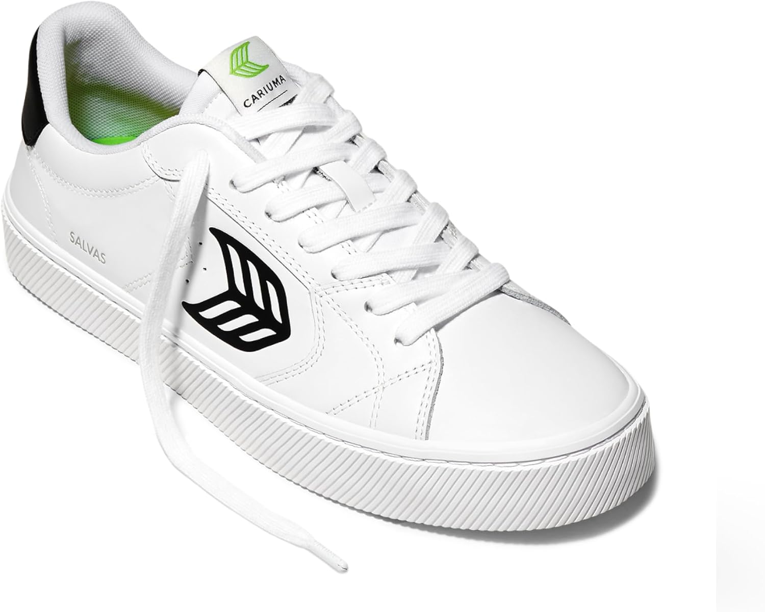 

Кроссовки Cariuma SALVAS из премиальной кожи, удобная обувь для мужчин, легкая и экологичная, универсальная повседневная обувь с 100 веганскими стельками и резиновой подошвой, белый/черный