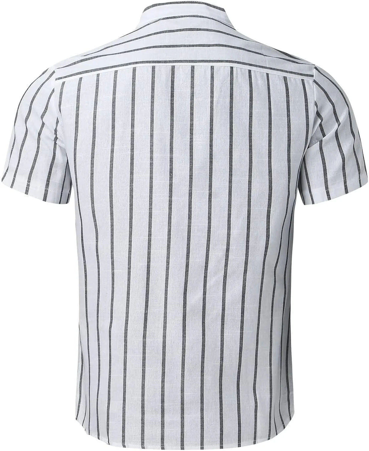 Мужская хлопковая льняная футболка Henley с коротким рукавом — фото 4