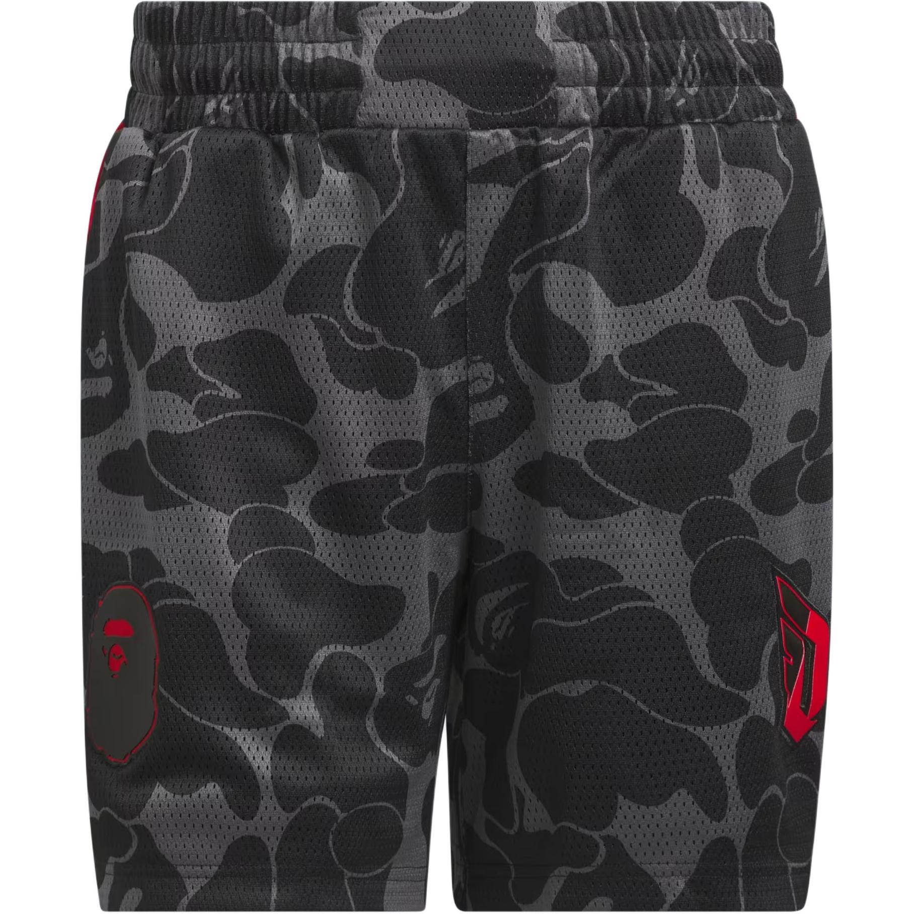 X BAPE Dame 9 FW24 Баскетбольные шорты мужские Угольно-серый Adidas — фото 2