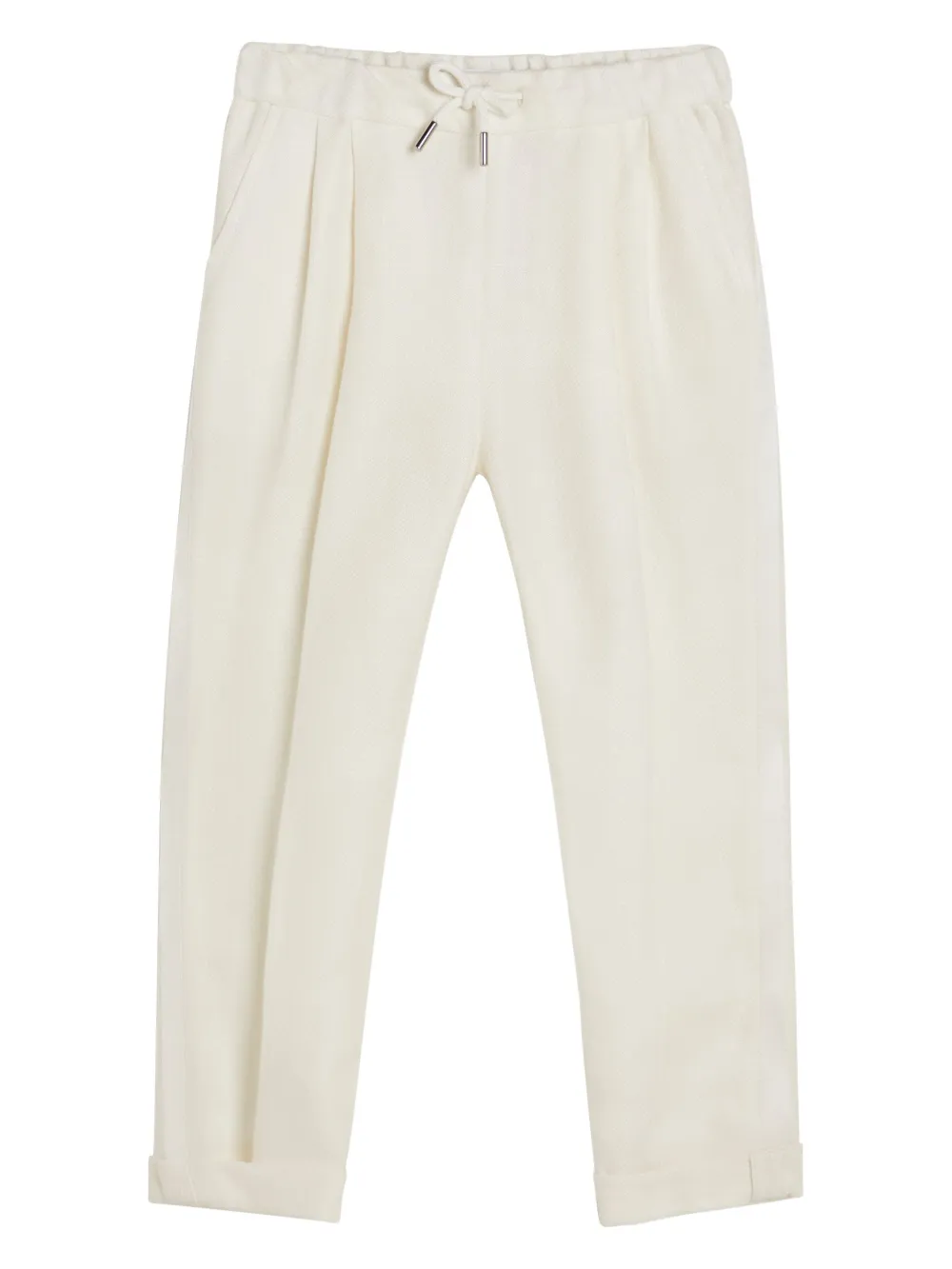 

Брюки кроя слим с кулиской Brunello Cucinelli Kids, белый