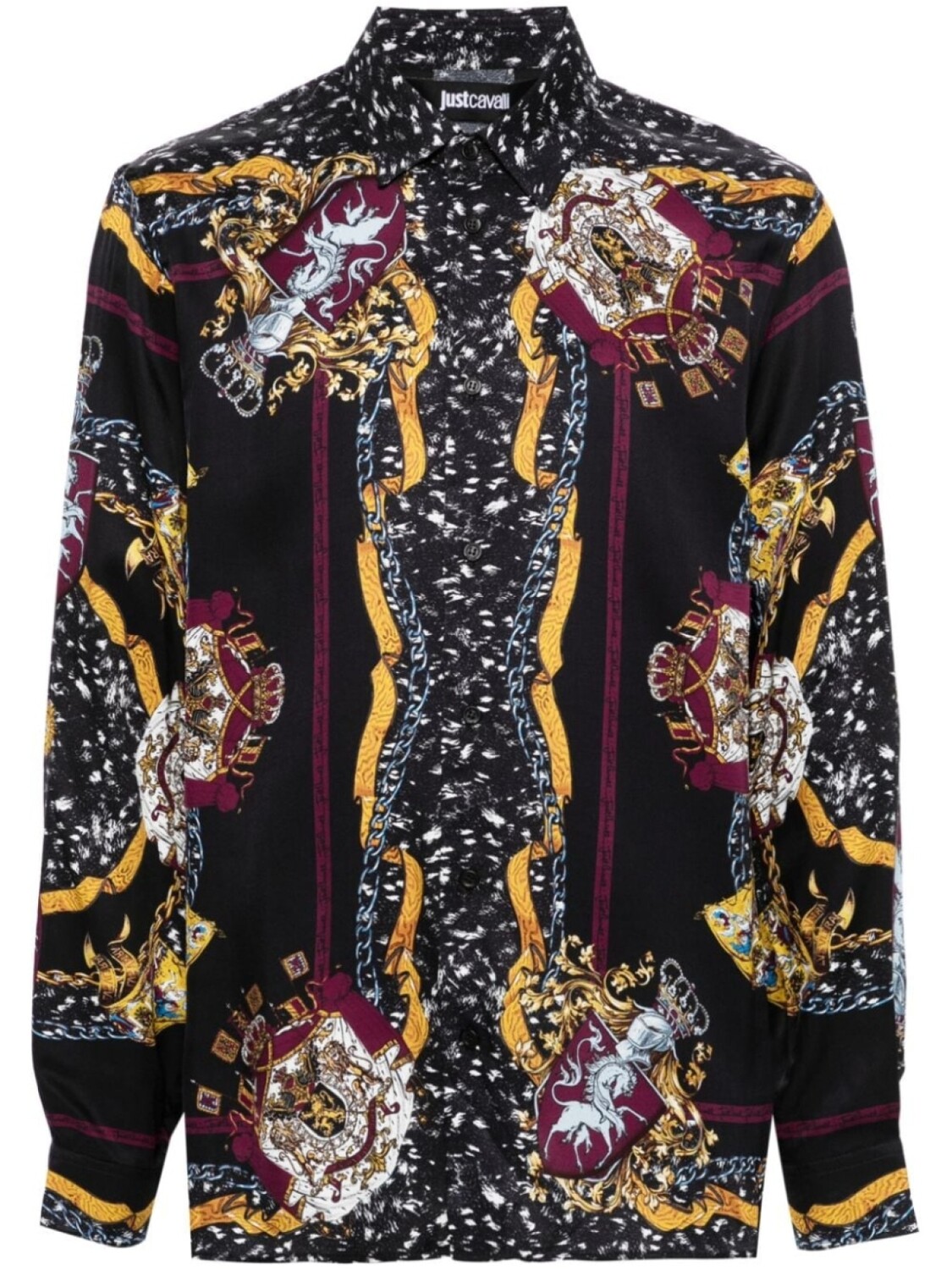 

Just Cavalli рубашка с длинными рукавами и графичным принтом, черный