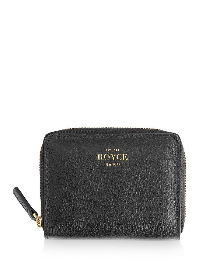 

Кожаный чехол для визиток ROYCE New York на круговой молнии, черный