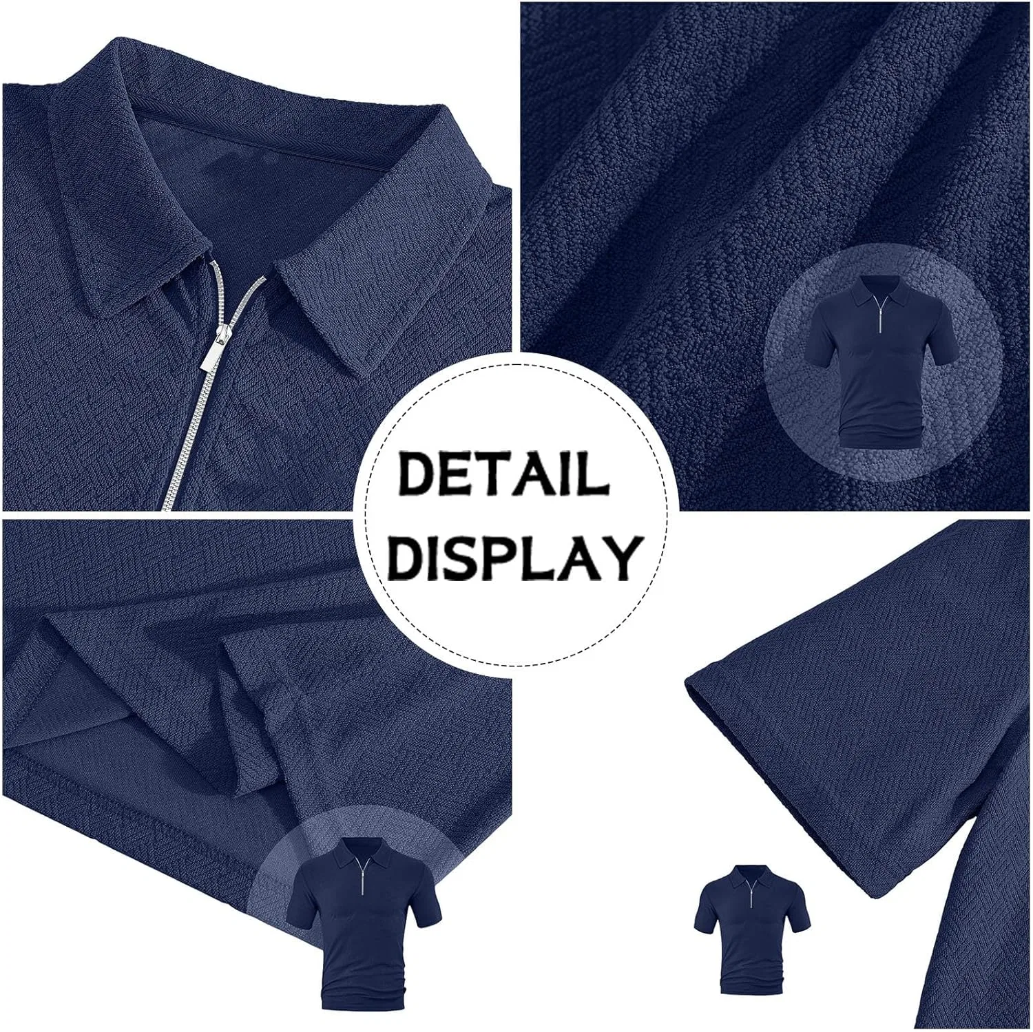 Мужская футболка хенли Western Polo, Navy — фото 4