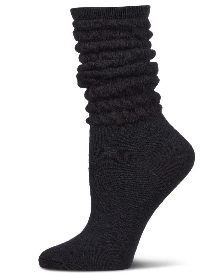 

Женские носки Contessa Loose Knit Slub Extended Crew Socks MeMoi, Black heather