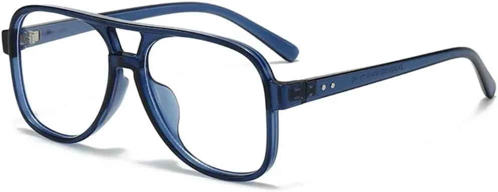 

Женские солнцезащитные очки с двойной перемычкой, винтажные заклепки; мужские очки с прозрачными линзами Ocean Lens, защита от УФ-излучения UV400 UUPTTPL, Blue Clear