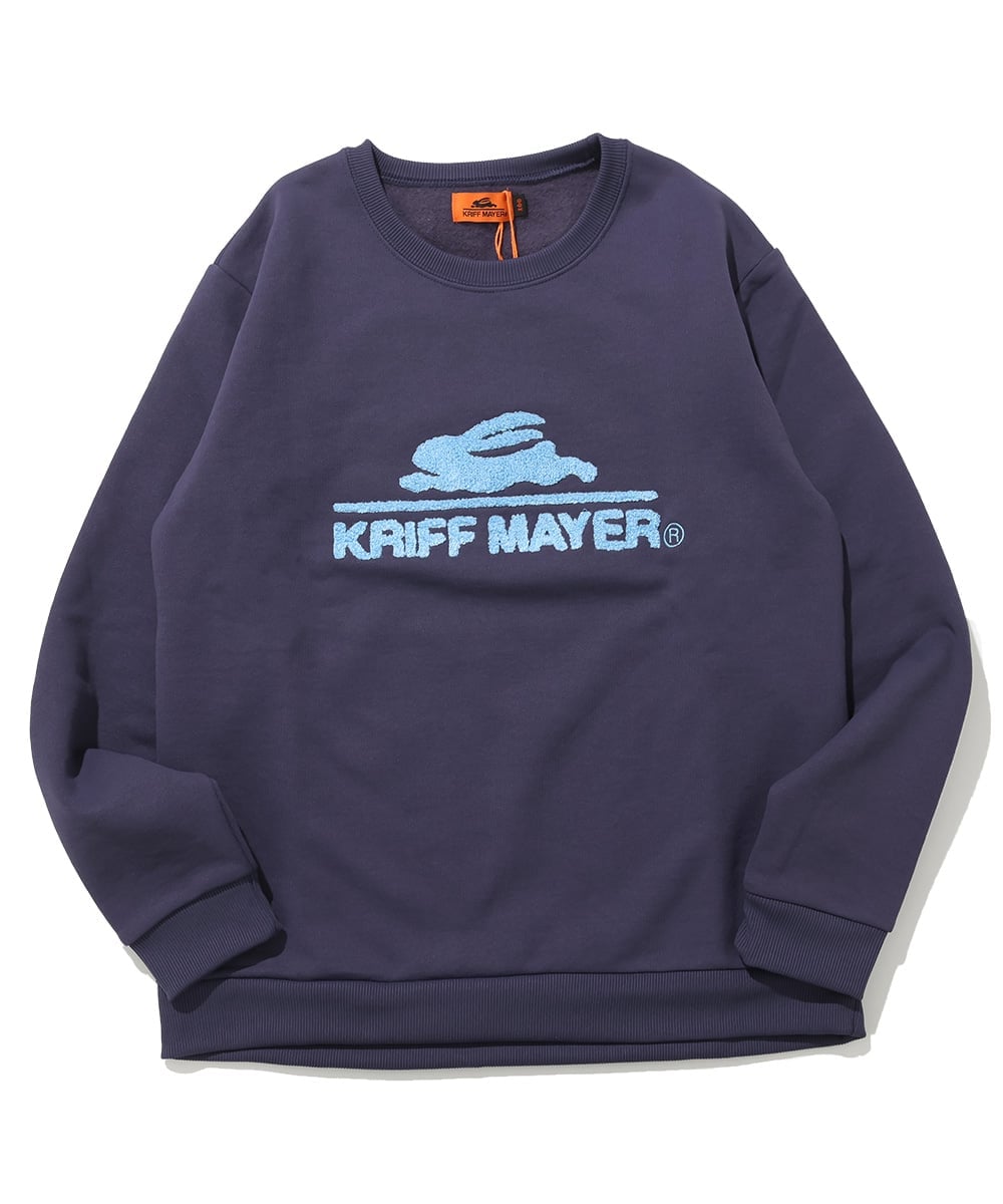 (K) Вышитый флисовый свитер Sagara с круглым вырезом (логотип) KRIFF MAYER, PURPLE