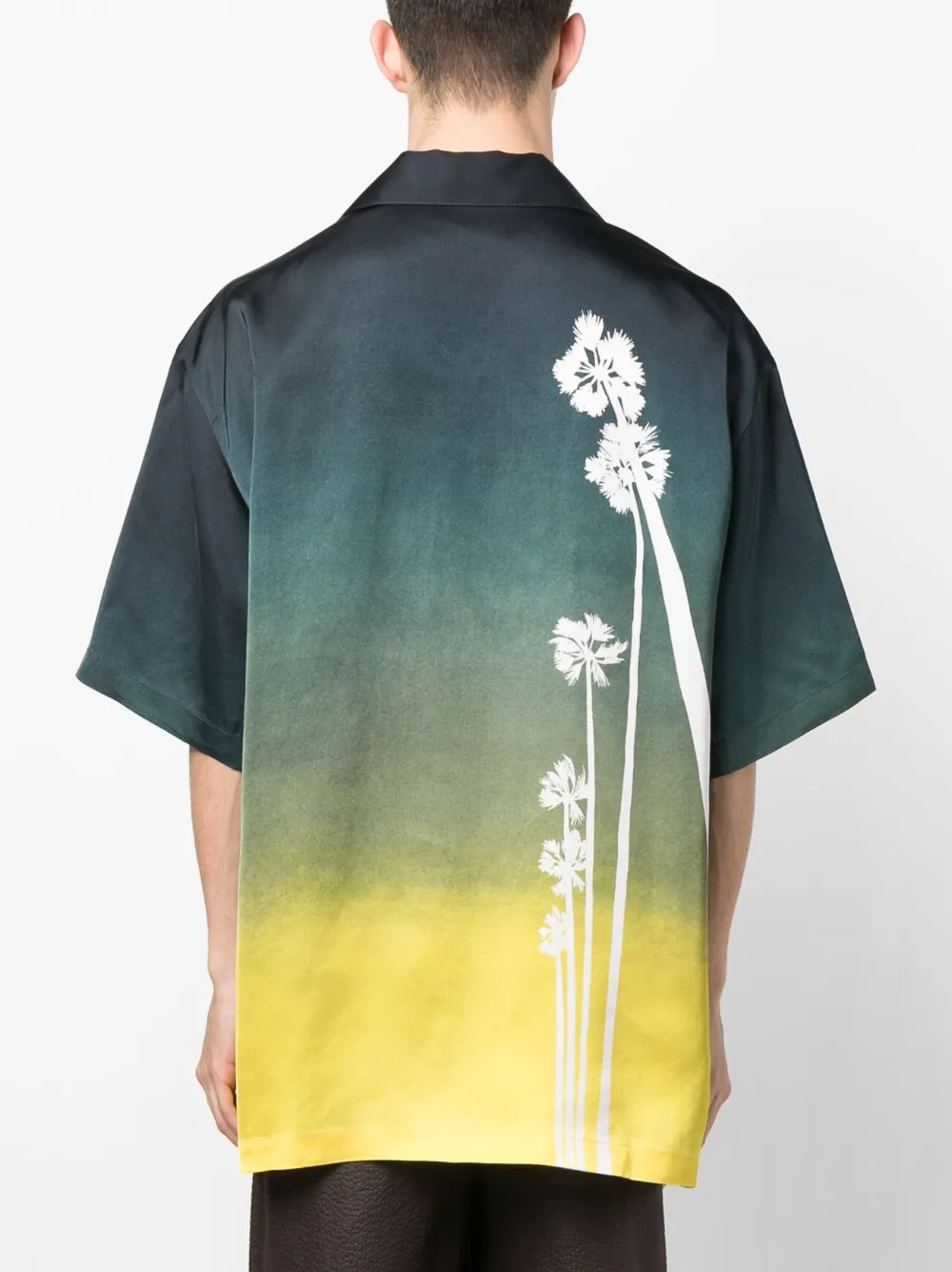 Рубашка с короткими рукавами и эффектом градиента JIL SANDER, зеленый — фото 4