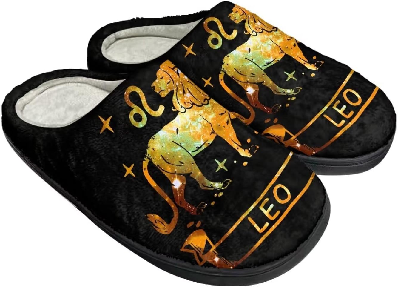 

Унисекс тапочки Howilath из фланели, с мультяшным узором психоделических животных, теплые, дышащие, с противоскользящей подошвой для дома, золотой