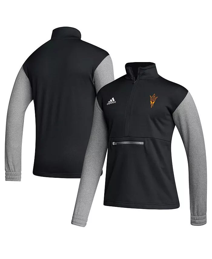 

Мужская черная толстовка Arizona State Sun Devils Sideline AEROREADY с полузастежкой adidas