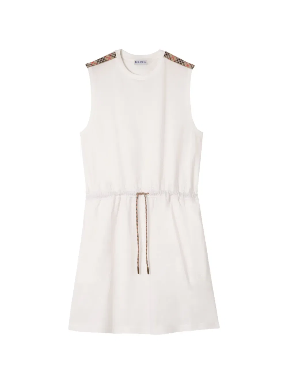 Платье из хлопкового трикотажа Burberry, женское, белый