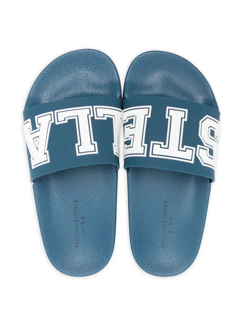 Тапочки с прорезиненным логотипом Stella McCartney Kids, синий — фото 3