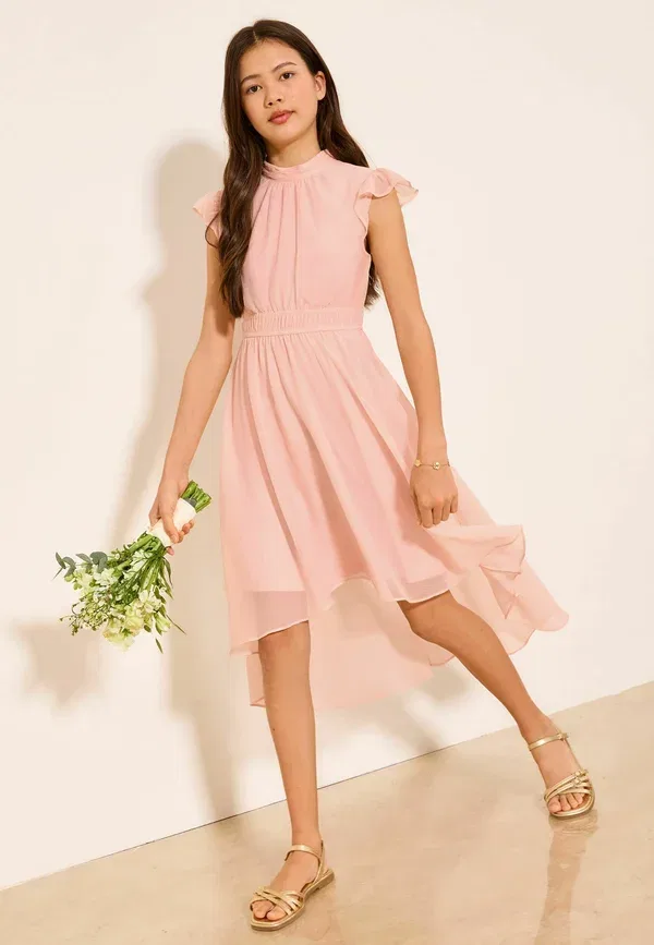 Платье Regular fit с воланами на рукавах, Lipsy, розовое — фото 3