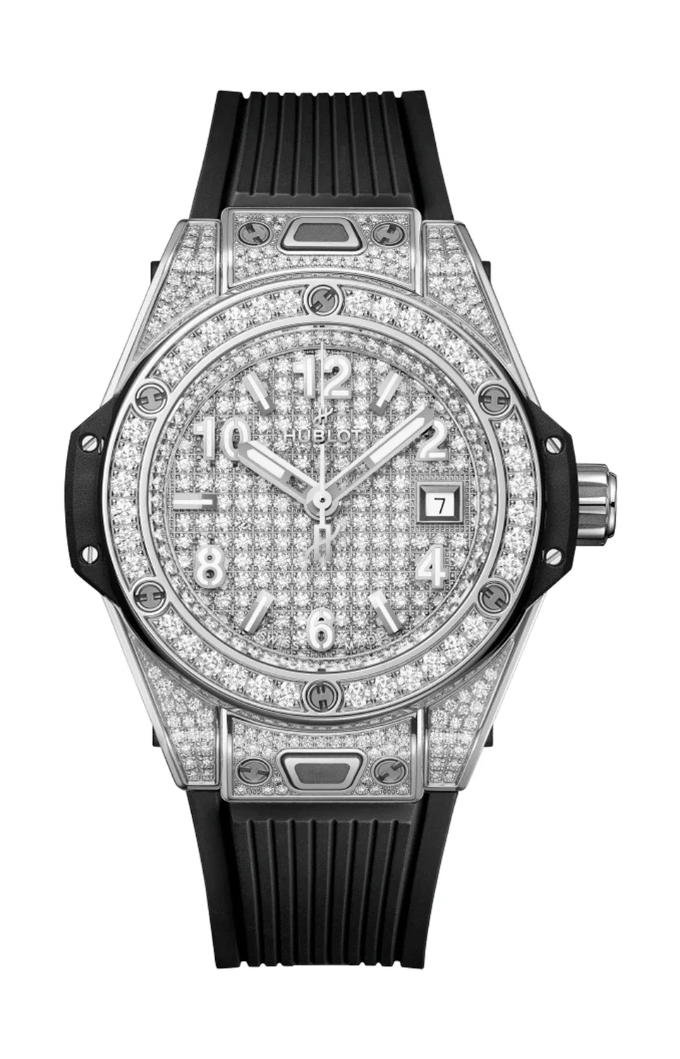 BIG BANG ONE CLICK СТАЛЬ ПОЛНОСТЬЮ УСЫПАННЫЕ БРИЛЛИАНТАМИ 33 ММ - 485.SX.9000.RX.1604 HUBLOT, черный
