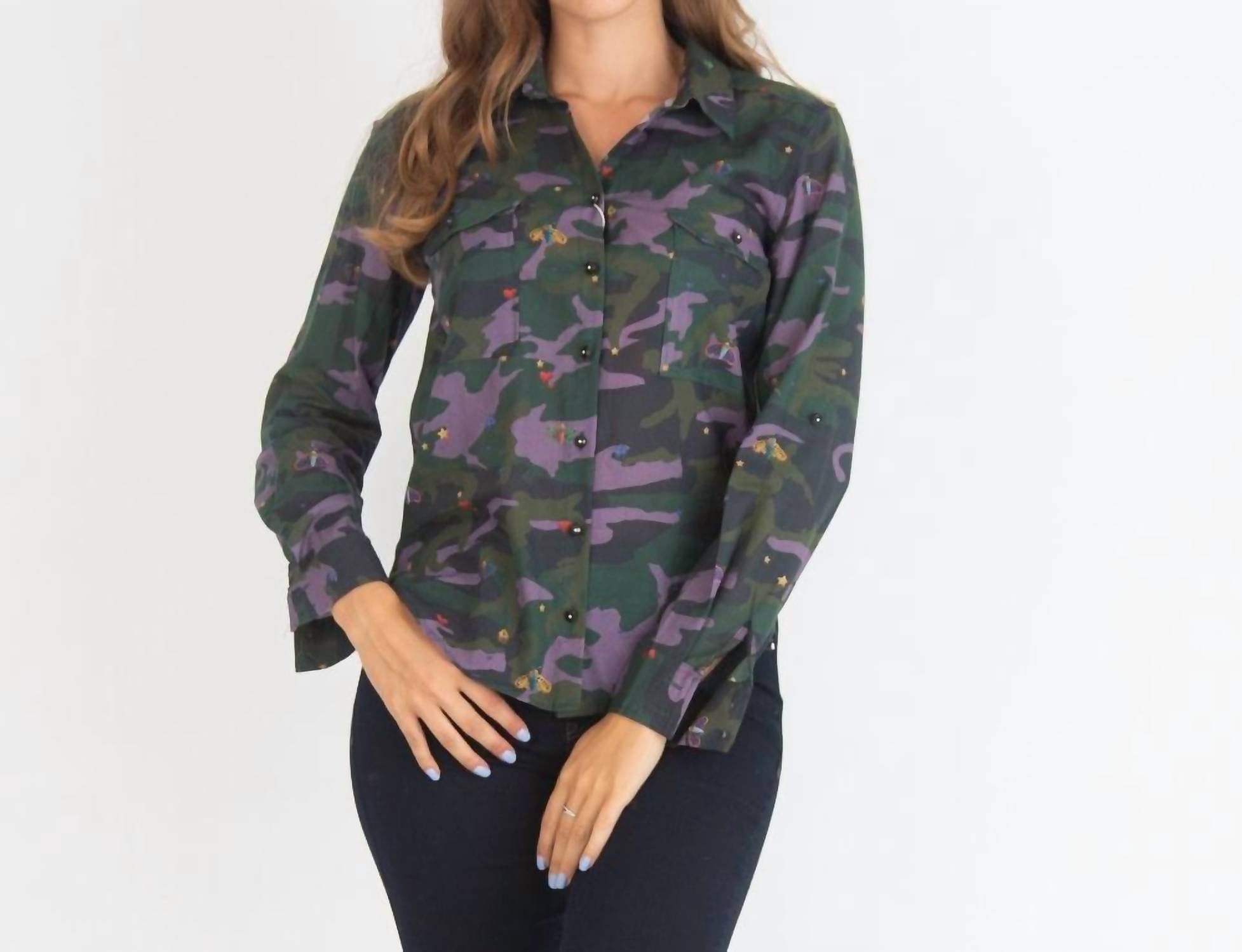 

Рубашка Gabriella в камуфляжной расцветке Butterfly Vilagallo, цвет camouflage butterfly