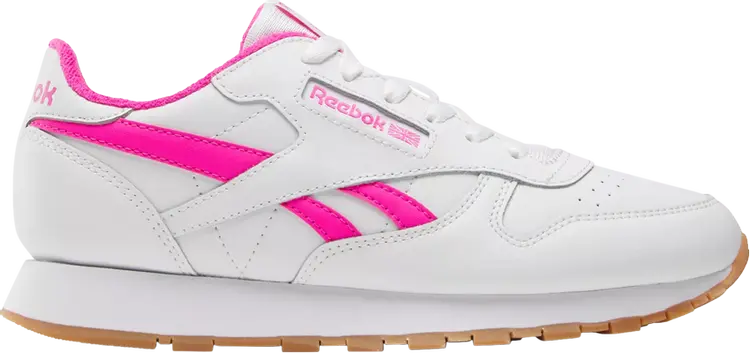 

Кроссовки Classic Leather Big Kid 'White Laser Pink Gum', белый