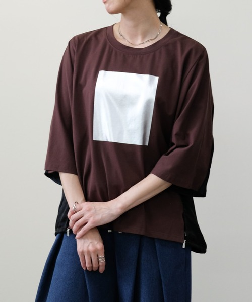 

Топ с принтом "летучая мышь", фольгированный, бренд DOLLUPOOPS, коричневый