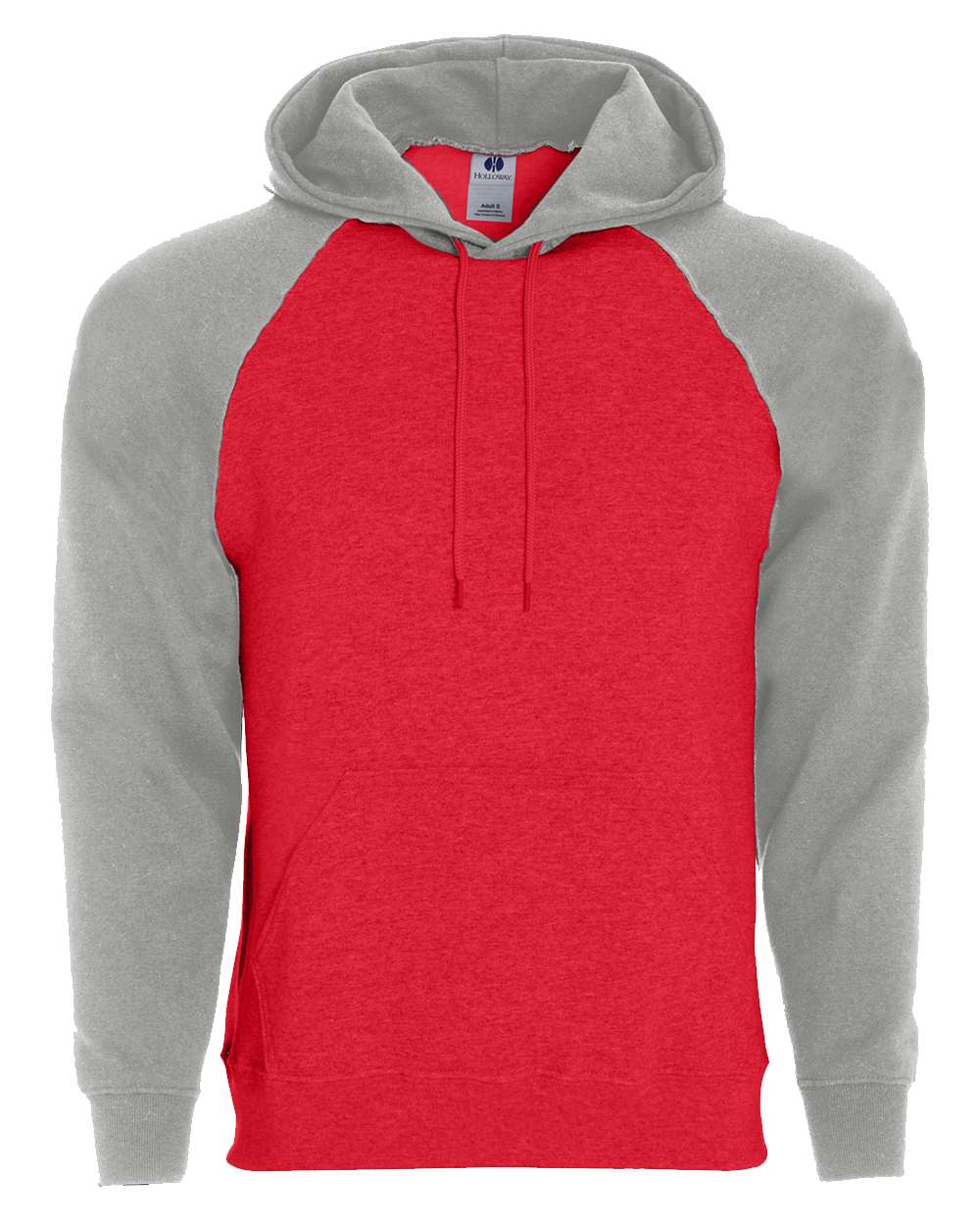 

Мужская спортивная флисовая толстовка с капюшоном и баннером Holloway, цвет red/ athletic heather