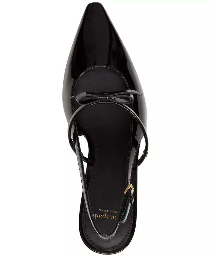 Женские туфли Carolina Slingback на каблуке-рюмочке kate spade new york, черный — фото 4
