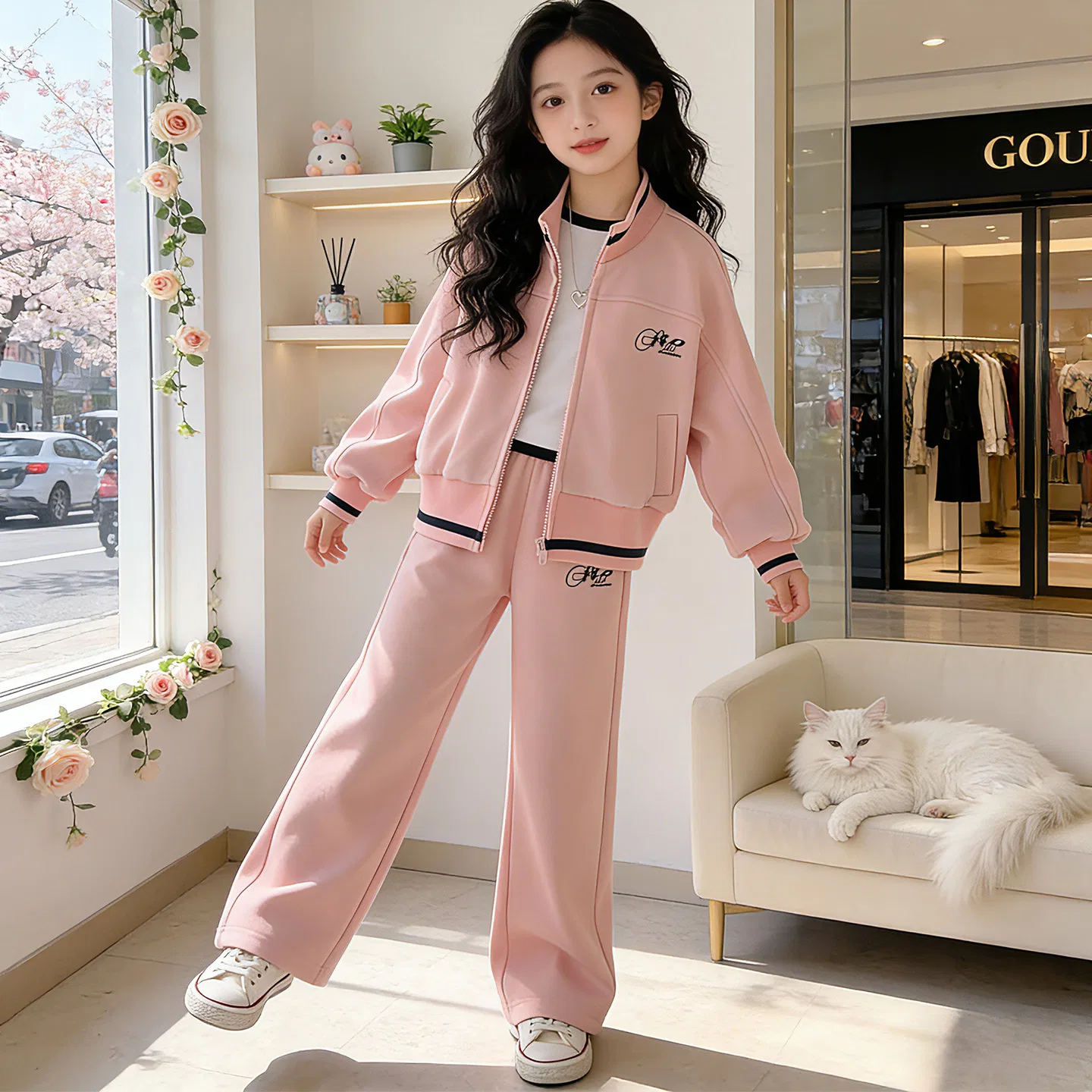 Детская спортивная одежда Casual с воротником-стойкой Disney, Pink — фото 3