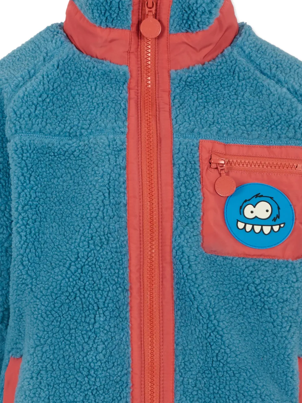 Флисовая куртка с накладными карманами Stella McCartney Kids, синий — фото 3