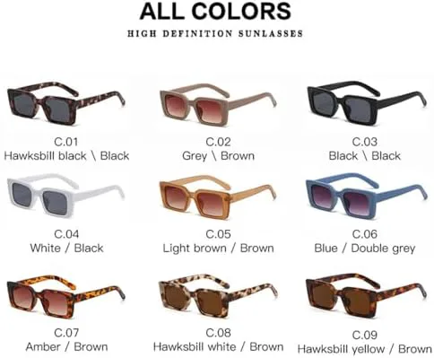 

Женские солнцезащитные очки маленького прямоугольного янтарного цвета в стиле ретро с защитой от УФ-излучения UV400, мужские солнцезащитные очки MTZJH, 9