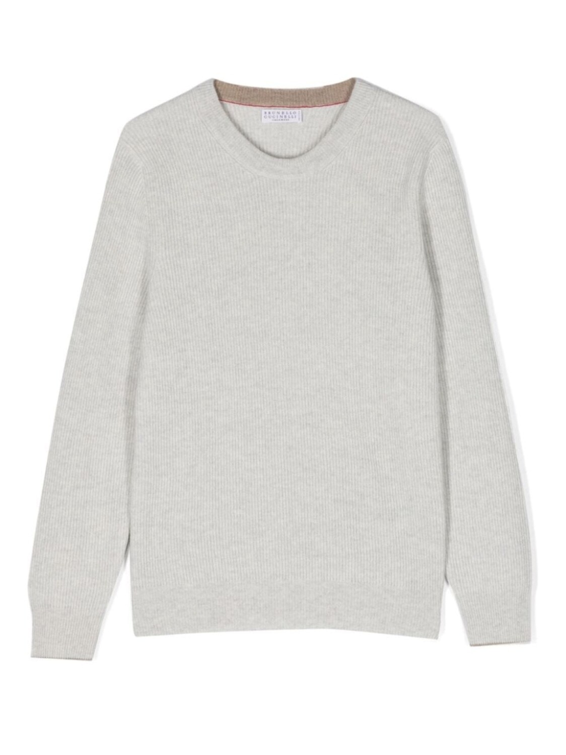 

Brunello Cucinelli Kids кашемировый джемпер в рубчик, серый