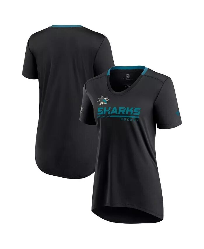 

Черная женская футболка San Jose Sharks Authentic Pro Locker Room Fanatics