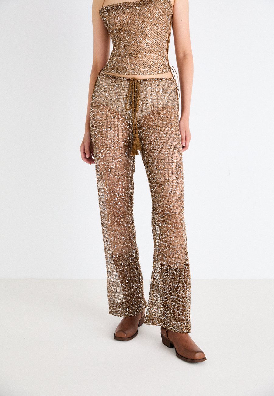 

Брюки Jaded London SEQUIN DRAWCORD TROUSERS, Gold-Coloured/Transparent