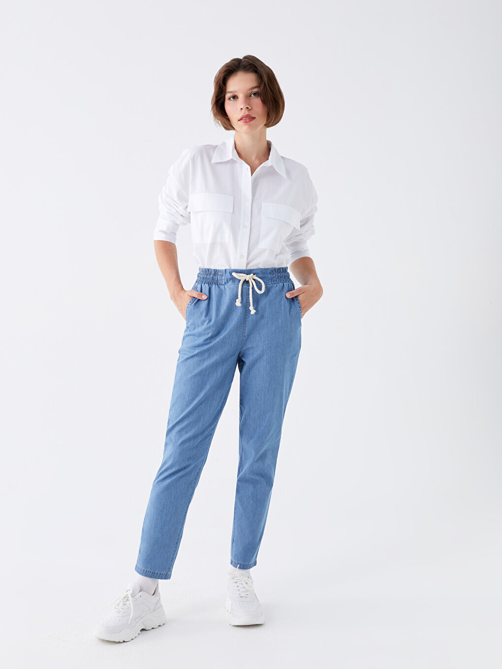 

Женские джинсовые брюки Baggy Fit LCW Jeans, открытое индиго родео