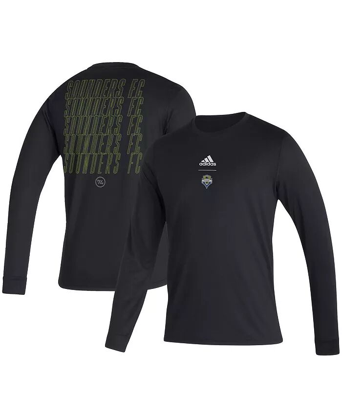 

Мужская черная футболка с длинным рукавом клуба Seattle Sounders FC adidas