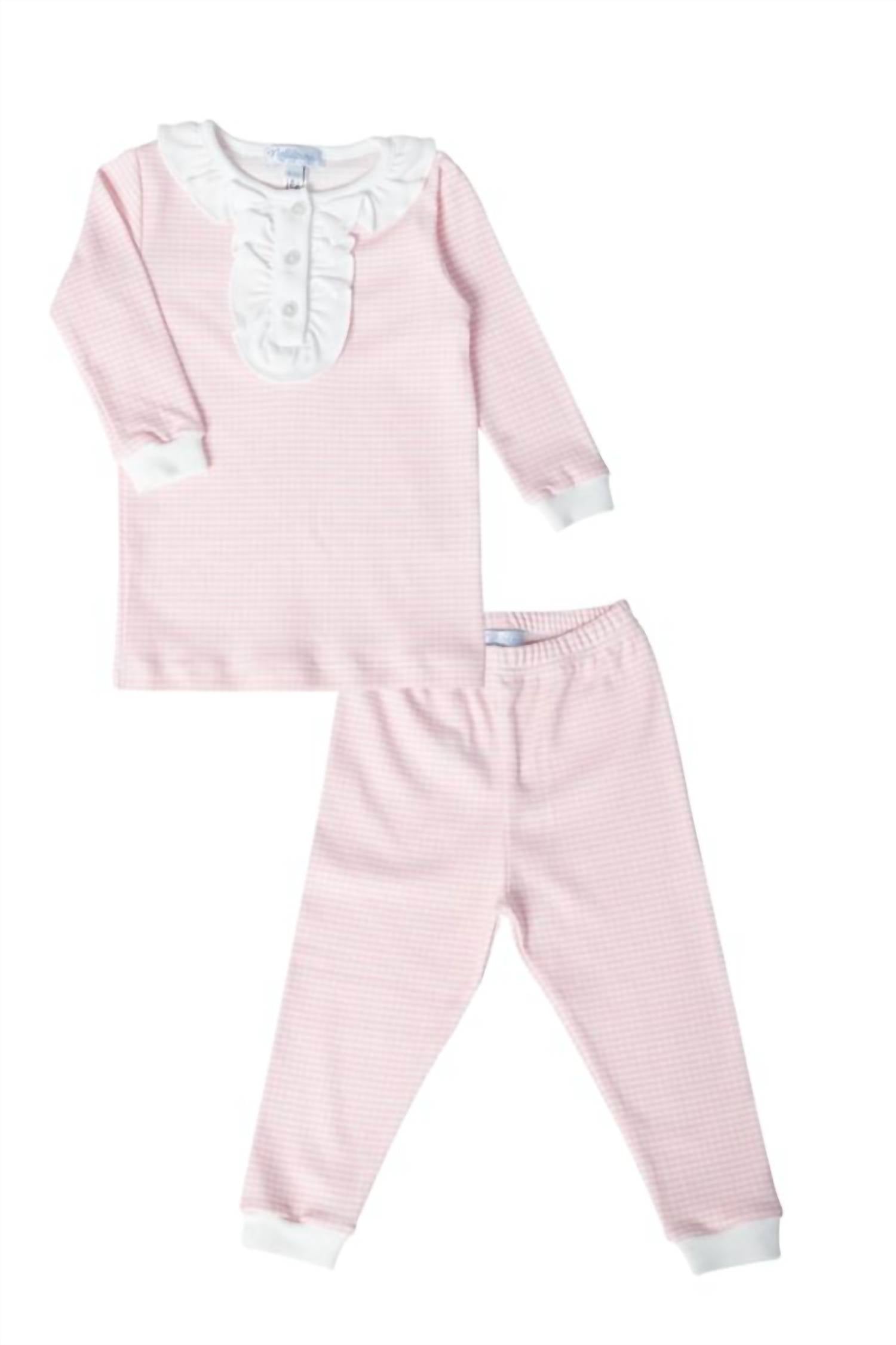 

Пижамный комплект для девочек в клеточку, розовый Nella Pima, розовый