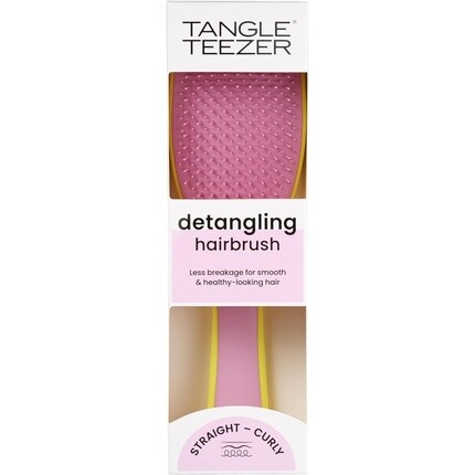 Tangle Teezer Лучшая расческа для распутывания влажных и сухих волос. Двухъярусные зубцы и удобная ручка. Ярко-желтый и розовый цвет. — фото 3