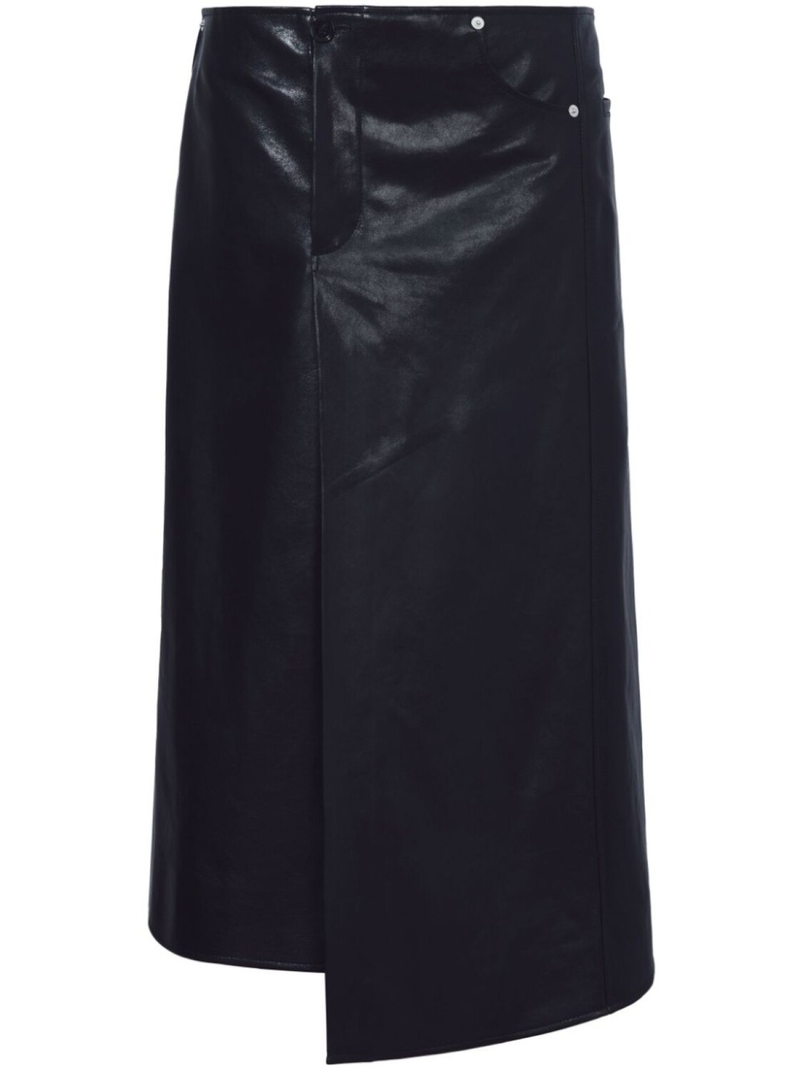 

Proenza Schouler asymmetric A-line leather skirt, черный