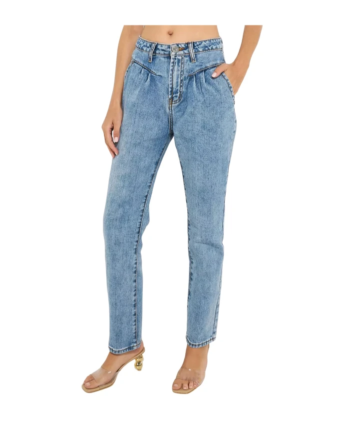 

Синие мраморные джинсы с высокой талией One Teaspoon, синий