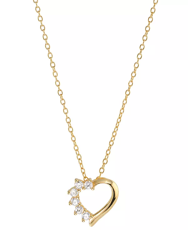 

Ожерелье с подвеской в форме сердца из кубического циркония (1/3 карата) из стерлингового серебра Macy'S, gold