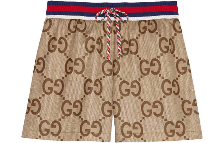 

Повседневные шорты женские верблюжьего цвета Gucci