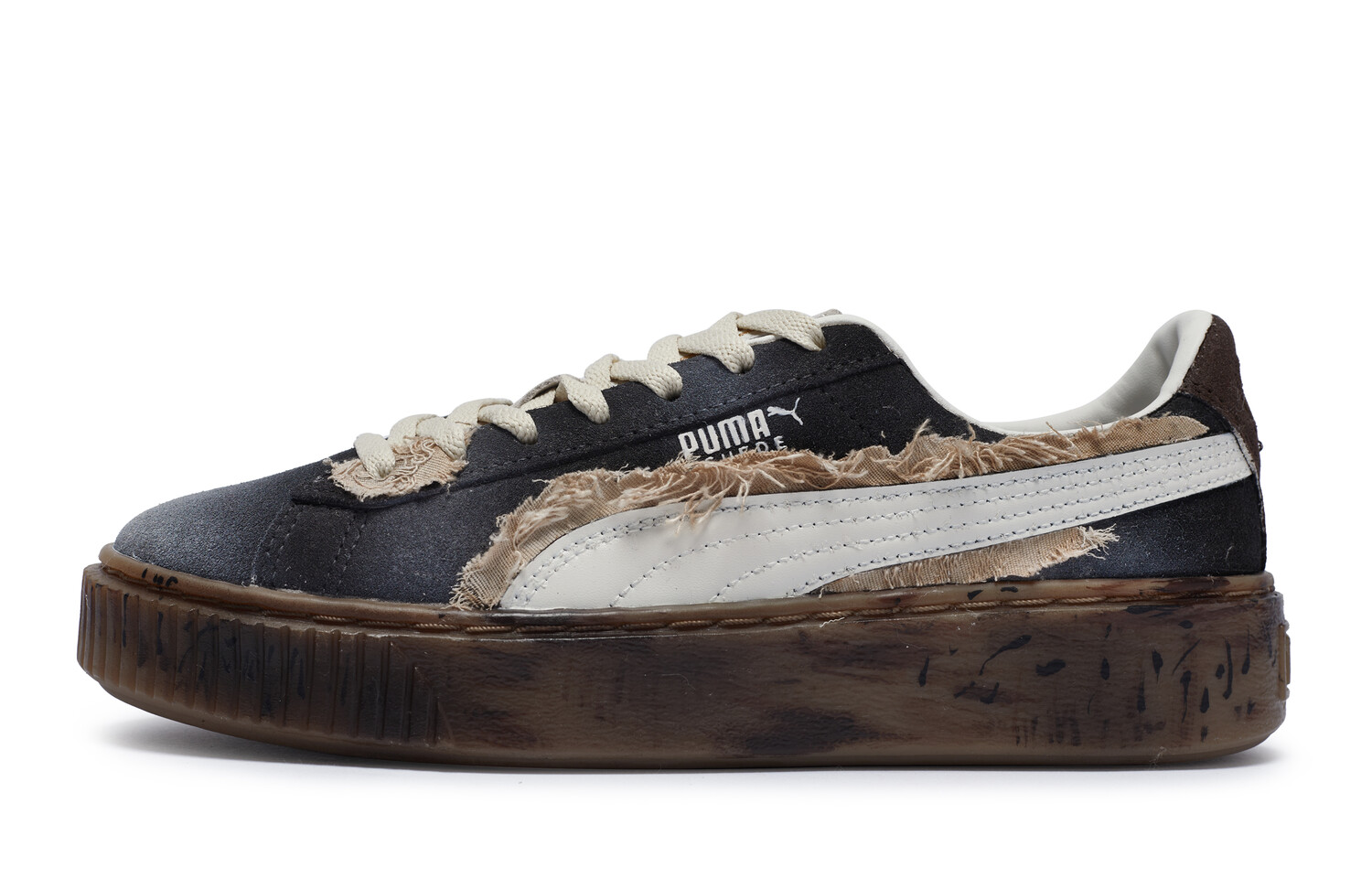 

Кроссовки Puma Suede Skateboarding Shoes Women's Low-top White, черный/белый