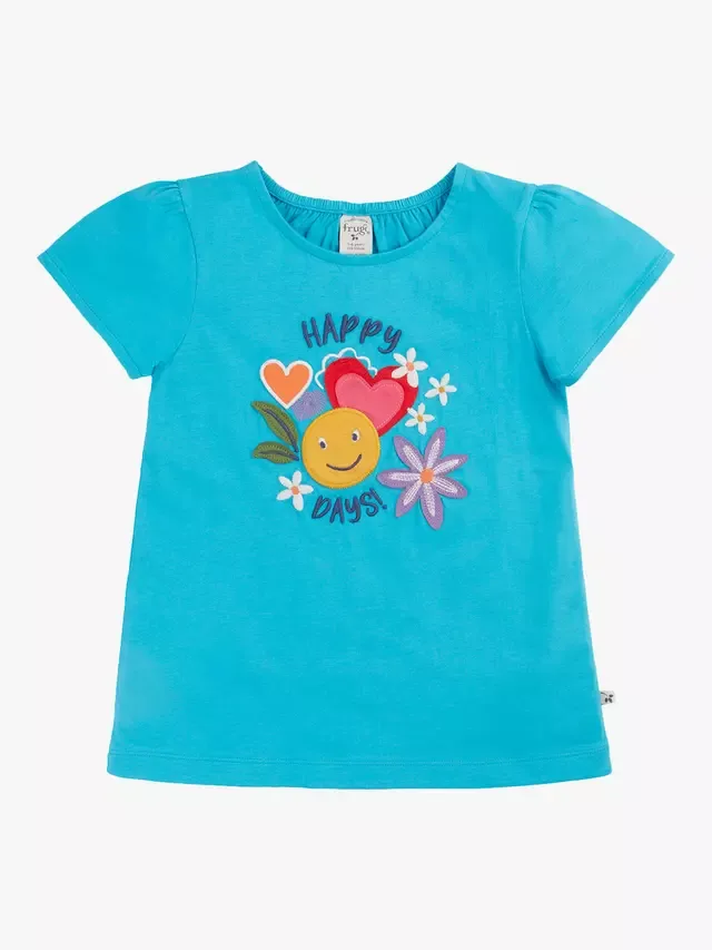 Детская футболка Lia Happy Days с аппликацией, тропический морской/разноцветный Frugi