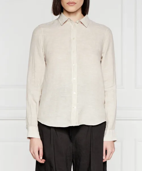 

Рубашка из льна шамбре Regular fit Gant, бежевый