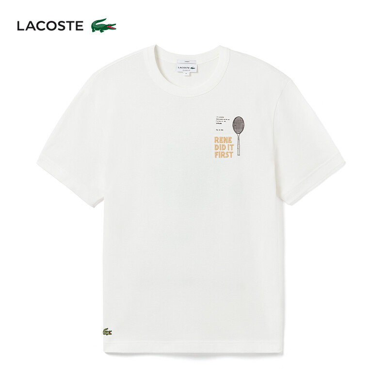 

Футболка Lacoste с короткими рукавами, синий / белый