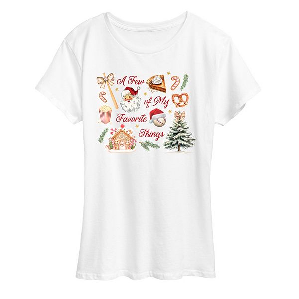 

Футболка Women's a few of my favorite things christmas & baseball Licensed Character, White, Белый, Футболка Women's a few of my favorite things christmas & baseball Licensed Character, White