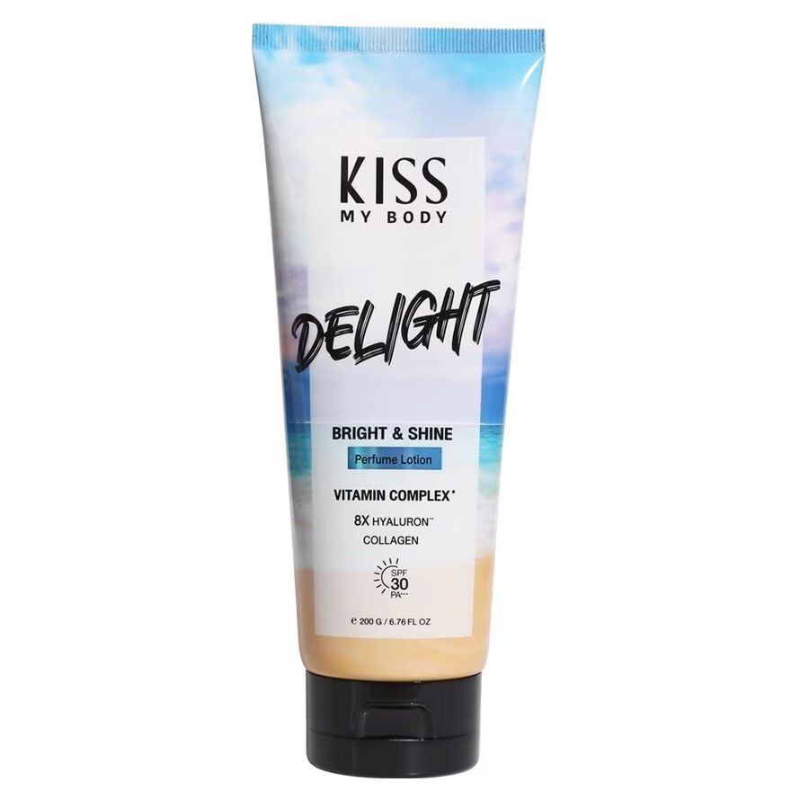 

Kiss My Body Парфюмированный лосьон Bright Shine SPF 30 PA+++ Delight 200 G. โลชั่นน้ำหอม, Blue