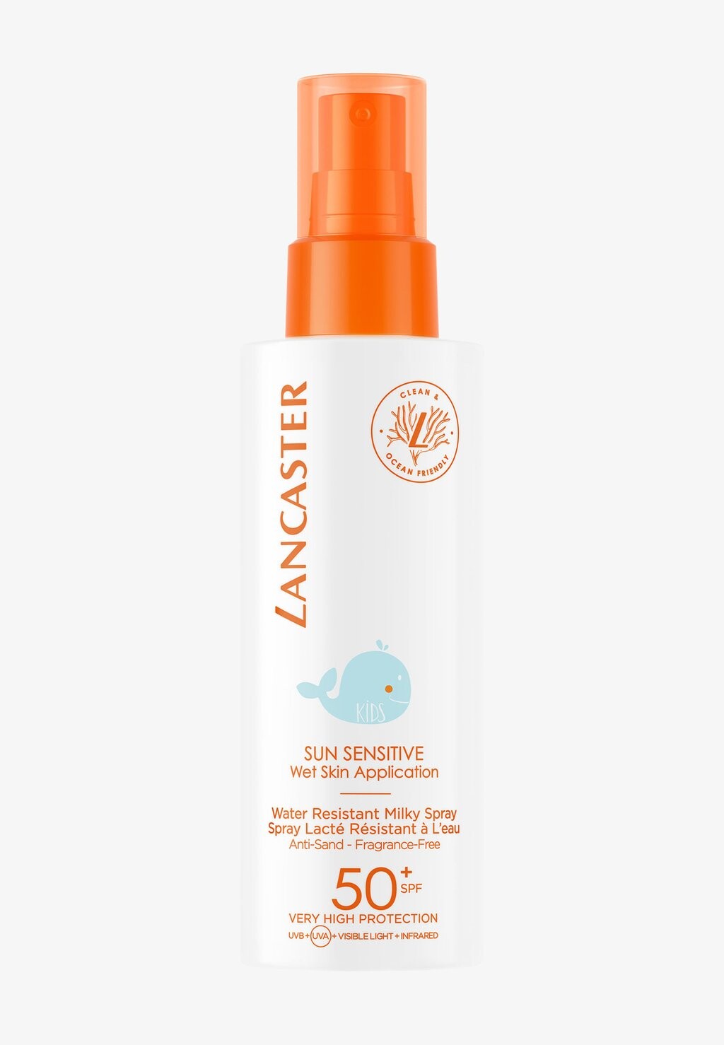 

Защита от солнца SUN, SENSITIVE KIDS MILKY SPRAY SPF 50 Lancaster Beauty, прозрачный