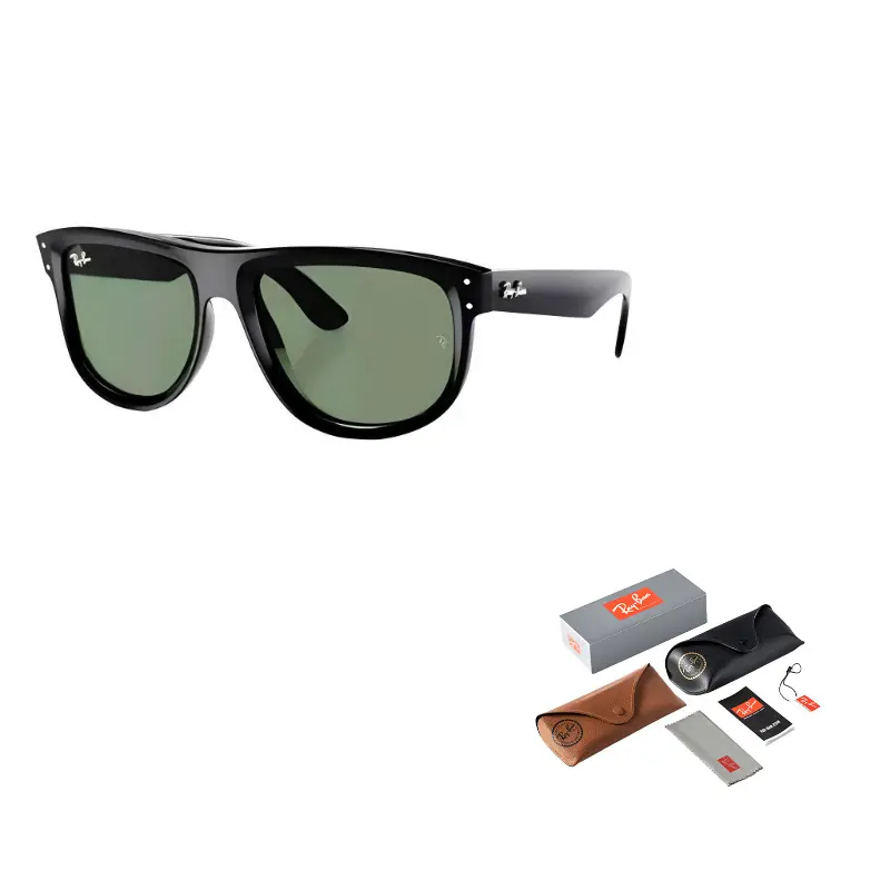 

RayBan Солнечные очки Ray Ban Boyfriend Reverse Square, Black Frame Dark Green Lens