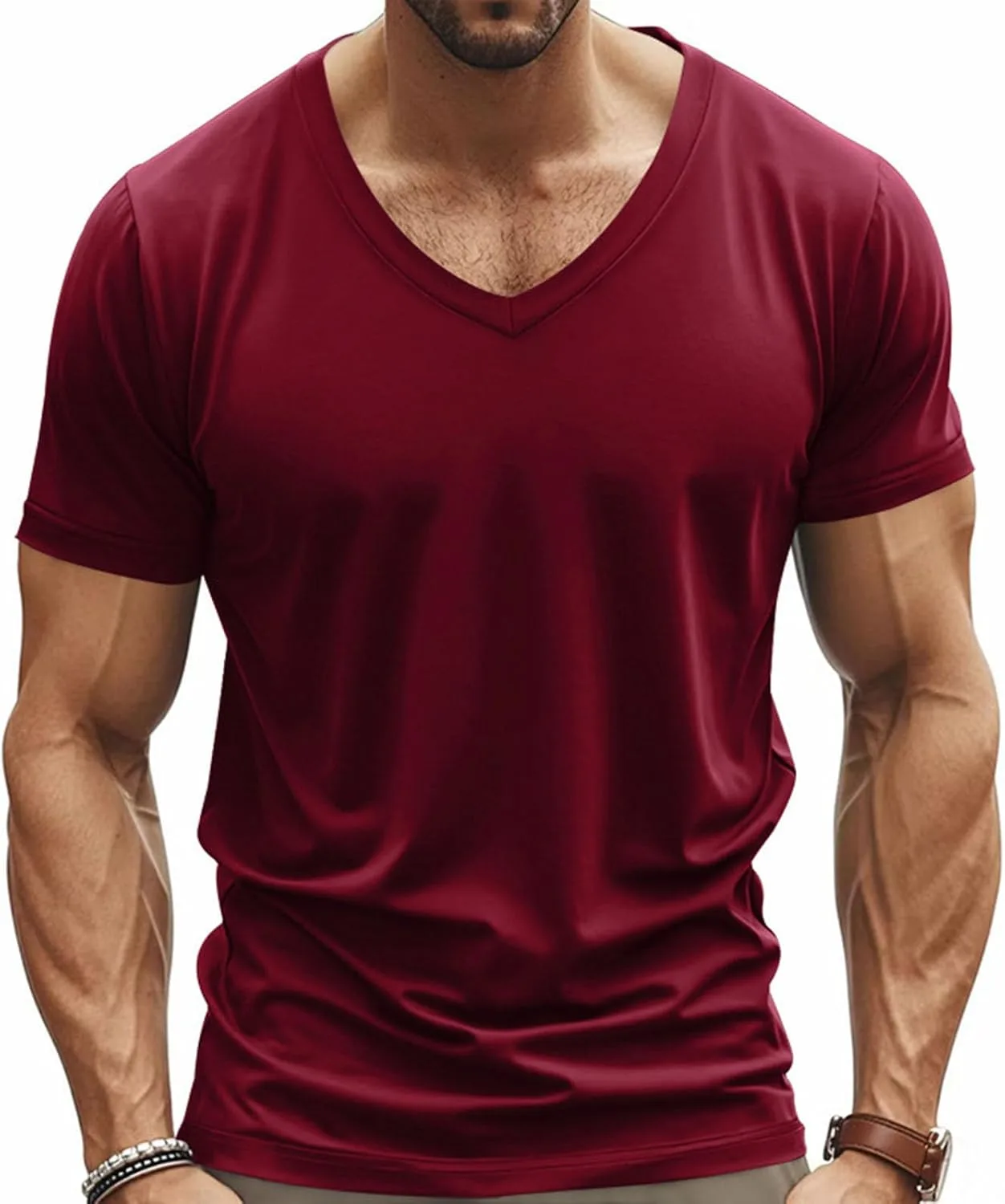 

Мужская футболка V-образного выреза с коротким рукавом