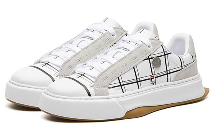 Кеды (WMNS) Fila Fusion Canvas Shoes 'White CheckeRed', белый — фото 3