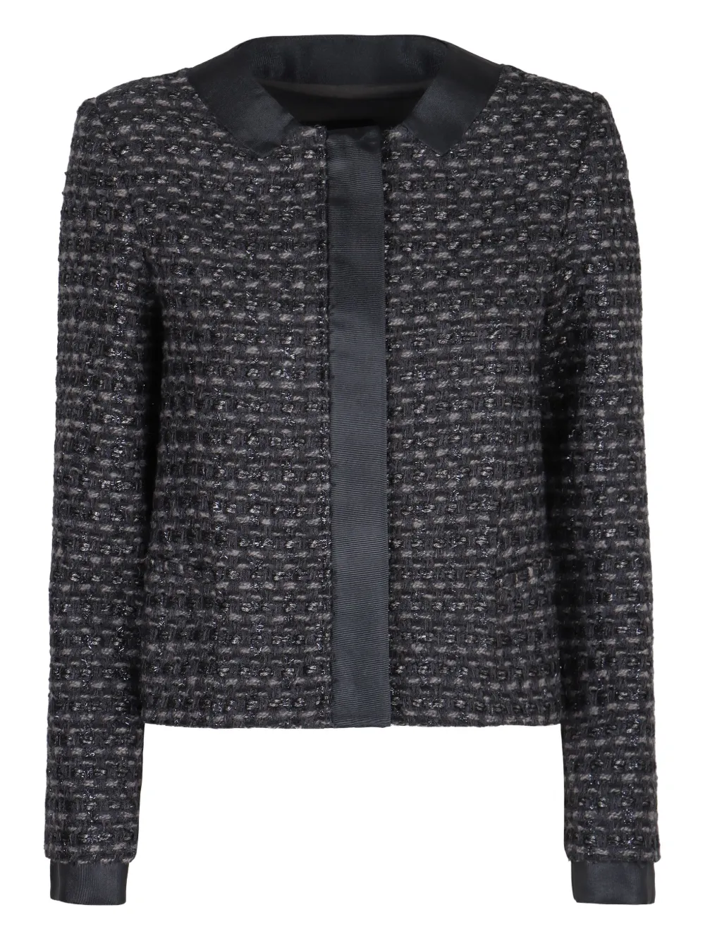 

Твидовый жакет с манжетами Emporio Armani, черный
